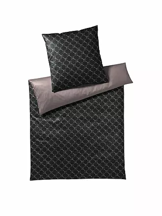 JOOP | Satin-Bettwäsche "Double" 70x90cm/140x200cm (Kupfer/Grau) | schwarz